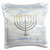 3D Rose Image of Chanukah Menorah On White Washed Wood Pillow Case 16" x 16"
