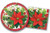 16 Guests - Christmas Poinsettia Dinner Plates  and  Lunch Napkins - Disposable Paper Poinsettias Holly  and  Pine - Red  and  Green Holiday Party Tableware