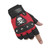 Men's Punk Rock Biker Gothic Skull Gloves Motorcycle Skeletal Rivet Cycling Driving Fingerless Mitten -Red-