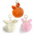 Dreamm 3 Pack Cute Rabbit Ears Plush Ball Keychain Pom Pom Fluffy Key Ring Faux Fur Fluffy for Women Girls Bag Accessories