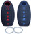 RUNZUIE 2Pcs 5 Buttons Silicone Smart Remote Key Fob Cover Compatible with 2011-2021 Nissan Armada Murano Rogue Maxima Altima Pathfinder 285E3-3TP5A KR5S180144014 Black with -Red Blue-
