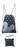 Disney Mickey Mouse Glow in the Dark Drawstring Backpack with Bonus Wristlet Wallet -Silver-
