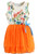 Niyage Little Girls Sleeveless Floral Princess Dress Tulle Tutu Sundress 4T Orange