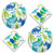 Blue  and  Green Dinosaur Party Paper Dinner Plates and Lunch Napkins -Serves 16-