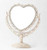 7-Inch 3X Tabletop Vanity Mirror - Double Sided Magnifying Makeup Mirror with 360 Degree Rotation - Bathroom Bedroom Vanity Mirror -Beige Heart-Shaped-