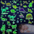 110 Pieces Dinosaur Wall Decals Dinosaur Wall Stickers Removable Colorful Dinosaur Wall Decor Dinosaur Egg Wall Mural for Kids Nursery Living Room Classroom Birthday Decoration -Luminous-