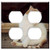 Double Duplex Outlet Wall Plate Cover - Cat Mouse Awe Funny White