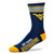 For Bare Feet Mens NCAA 4 Stripe Deuce Crew Socks West Virginia Mountaineers Large