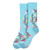 Men's Hipster Luxury Light Blue Floral Flowers Crew Dress Socks Men's Hipster Luxury Light Blue Floral Flowers Crew Dress Socks