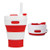 Collapsible Camping Cup with Straw Silicone Folding Coffee Cup Sport Bottle Portable Travel Outdoor Car 450ml