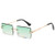 Heptagram Rimless Rectangle Sunglasses for Women Square Fashion Frameless Small Vintage Buffs Glasses for Men shades -Green-