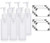 Clear Natural Refillable Plastic Squeeze Bottle with White Lotion Pump Dispenser 4 oz - 120 ml - -6 Pack-  plus Labels