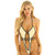 iEFiEL Women One-Piece Halter Neck Thong Mini Micro Bikini Teddy Babydoll Bodysuit Swimsuit Costumes Nude One Size