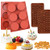 2Pcs Round Cylinder Candy Molds with 1 Pc Letter Mold and 1 Pc Number Chocolate Mold Round Cylinder Chocolate Cover Cookie Mold for Sandwich Cookies Muffin Cupcake Brownie Cake Pudding Jello