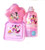 Minnie Mouse and Daisy Duck Pink and Purple Sandwich Container, Water Bottle with Attached Snack Cup, and Snack Container Lunch Box 3 Piece Set