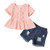 18 Months Girl Clothes Toddler Baby Girl Outfit Pink Vintage Ruffle Shirt Infant Summer Clothes Girls Blue Denim Shorts 18-24 Months Girl Clothing