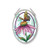 Amia Butterfly  and  Floral Glass Small Oval Suncatcher Multicolor
