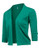 URRU Women's Open Front Cropped 3-4 Sleeve Casual Soft Knit Sweater Classic Basic Bolero Cardigan Green S