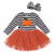 HZYBABY Toddler Baby Girls Halloween Outfits Kids Long Sleeve Pumpkin Tutu Dress Striped Skirts Orange 1-2T