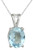 YoTreasure 0.60" Blue Topaz 925 Solid Sterling Silver Chain Pendant