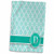 3D Rose Letter D Aqua Blue Quatrefoil Pattern Teal Turquoise Mint Monogrammed Personal Initial Towel 15" x 22" Multicolor