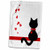 3D Rose Pet Lovers Red Hearts Black Kitty Cat Towel 15" x 22"