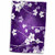 3D Rose Cherry Blossom White On Purple Towel 15" x 22"