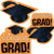 Orange Congrats Grad Cutouts 3pk.