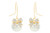Pave Cubic Zirconia Shell Pearl 10mm Ribbon Bow Drop Earrings for Women 14K Gold Plated 925 Sterling Silver