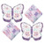 Butterfly Party Flutter Floral Paper Dessert Plates and Beverage Napkins -Serves 16-
