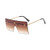 OuShiun Square Oversized Rimless Sunglasses Retro Fashion Flat Top Big Shades For Women Men UV protection -Brown-