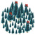 Topbuti 48 Pcs Bottle Brush Trees Mini Christmas Trees Artificial Xmas Trees Sisal Snow Frost Trees Diorama Tree with Wood Base for Christmas Craft Decoration Home DIY Décor
