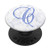 C Royal Navy Blue White Abstract Monogram Initial Letter PopSockets Grip and Stand for Phones and Tablets