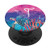 Teal Blue Pink Gradient Turtle Monogram Initial Letter T PopSockets Grip and Stand for Phones and Tablets