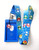 Mushroom Print Lanyard w/ID Badge Holder and Charm (Blue)