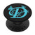 Black Teal Blue Monogram Letter D Initial Butterfly PopSockets PopGrip- Swappable Grip for Phones  and  Tablets
