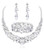 Fiasaso Wedding Crystal Jewelry Set for Women Bridal Rhinestone Necklace Earrings Bracelet Wedding Bridesmaid Jewelry White