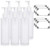 Clear Natural Large Refillable Plastic Squeeze Bottle with White Lotion Pump Dispenser 8 oz - -6 Pack-  plus Labels