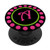 Letter A Monogram Initial Pink and Green Stitch Popper Grip PopSockets Grip and Stand for Phones and Tablets