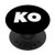 Monogram Initial Letter K O White on Black Background PopSockets Grip and Stand for Phones and Tablets
