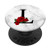 Red Rose Flower Black Letter L Initial Monogram Floral PopSockets Grip and Stand for Phones and Tablets