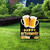 Retirement Party Yard Sign Lawn Decorations - Beer and Gift - Party Yardy Sign-Retirement Party Decorations Supplies Black and Gold Happy Retirement Yard Sign