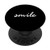 White Smile Black PopSockets PopGrip- Swappable Grip for Phones  and  Tablets