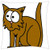 LESGAULEST Throw Pillow Cover -18x18 inch- - Brown Cat Kitten Kitty Cartoon Pet Animal Feline