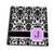 3dRose db_154385_3 Personal Initial J Monogrammed Pink Black and White Damask Pattern Girly Stylish Personalized Letter Mini Notepad 4" x 4"