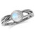 Silvershake 6mm Natural Round Shape Moonstone 925 Sterling Silver Solitaire Ring Size 10