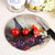 Multi-functional Tempered Glass Cutting Chopping Board Kitchen Surface Chef Board Red Wine round Diameter 8"