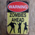 nobrand Metal Tin Sign 20x30 cm Warning Zombies Ahead Decor Bar Pub Home Vintage Retro Poster