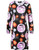 SSLR Women's Fun Crew Neck Pumpkins Dress Casual A-Line Witch Skeleton Long Sleeve Halloween Dress -X-Large Black Purple-