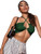 SheIn Women's Sexy Sleeveless Self Tie Halter Criss Cross Solid Crop Cami Top Green Medium